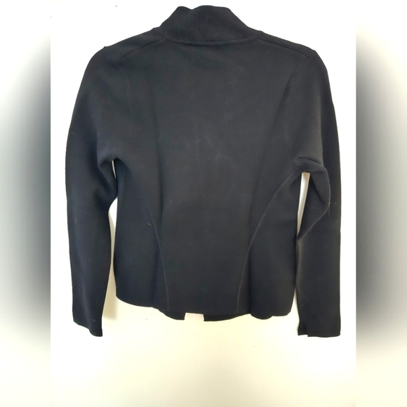 CARLISLE black knit long sleeve collared cardigan with one button | small - Picture 4 of 5